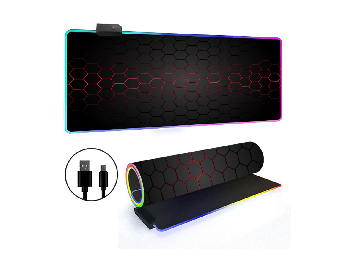 Mousepad Com 14 Modos De Iluminação Rgb E Base Antiderrapante Brilvibera (estilo 14, 4008004mm)