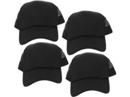 Conjunto De 4 Bonés De Beisebol Ajustáveis, Em Tela De Poliéster Lisa Com Viseira Solar, Leves.