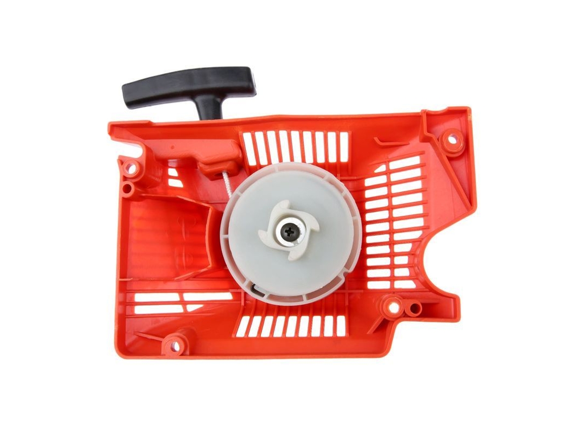 Partida retrátil remanufaturada para motosserras chinesas 4500, 5200, 5800, 45cc, 52cc e 58cc, vermelha.