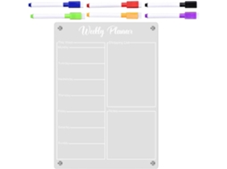 Calendrier Acrylique Magnétique Effaçable À Sec Para Refrigerador, Tableau Blanc Portátil E Reutilizável