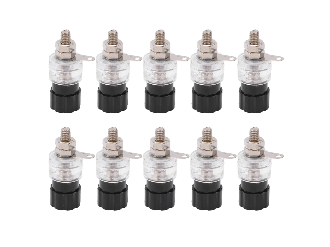 Conjunto de 10 Tomadas Banana YURU 4mm Cobre Liga de Zinco Pino de Ligação para Alto-falante (30VAC-60VDC)