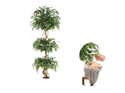 Ãrvore De Ficus Artificial, Design Em Mãºltiplos Nã­veis, Decoraã§ã£o Elegante Para O Lar, 6ft 183cm Oem