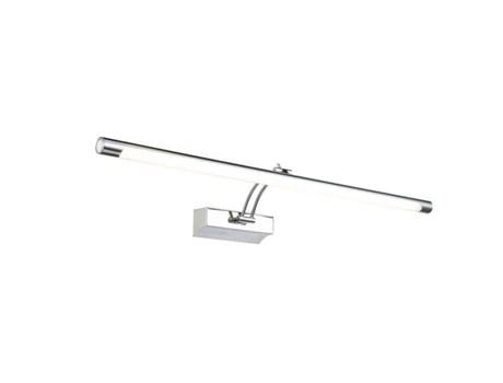 Luminária de parede fina com retroiluminação LED integrada, metal cromado, 72 cm x 4,80 cm