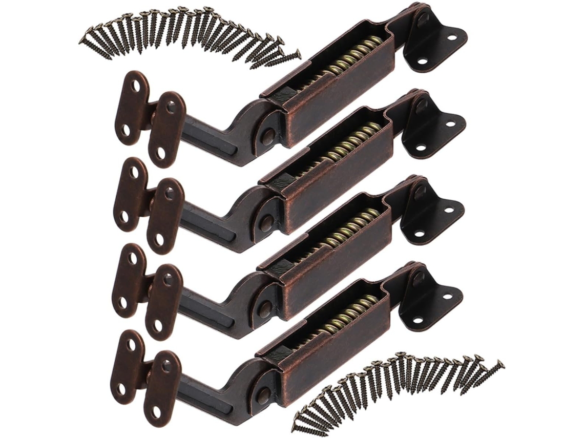 Conjunto De 4 Dobradiças Antigas Para Tampa Armário, Baú Ou Porta.