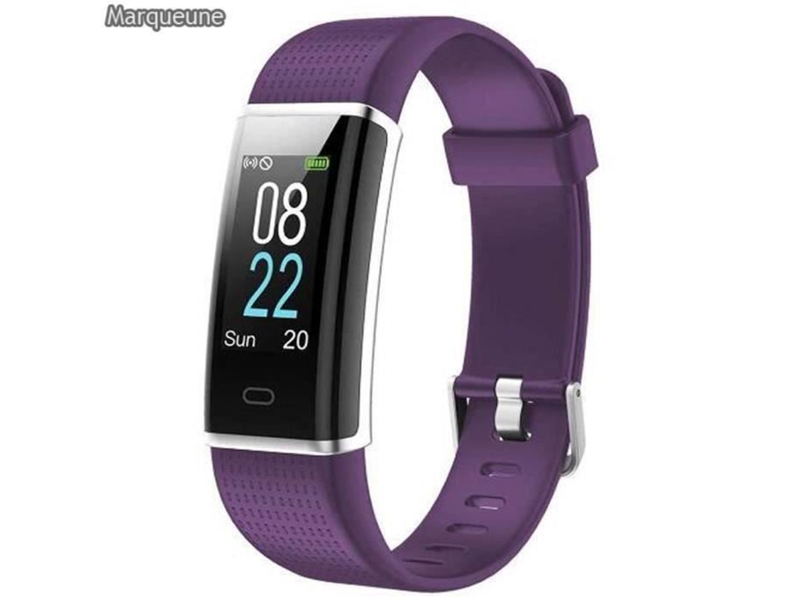 Relógio Ss Connected Marqueune Ip68 À Prova D'Água Monitor de Frequência Cardíaca Roxo