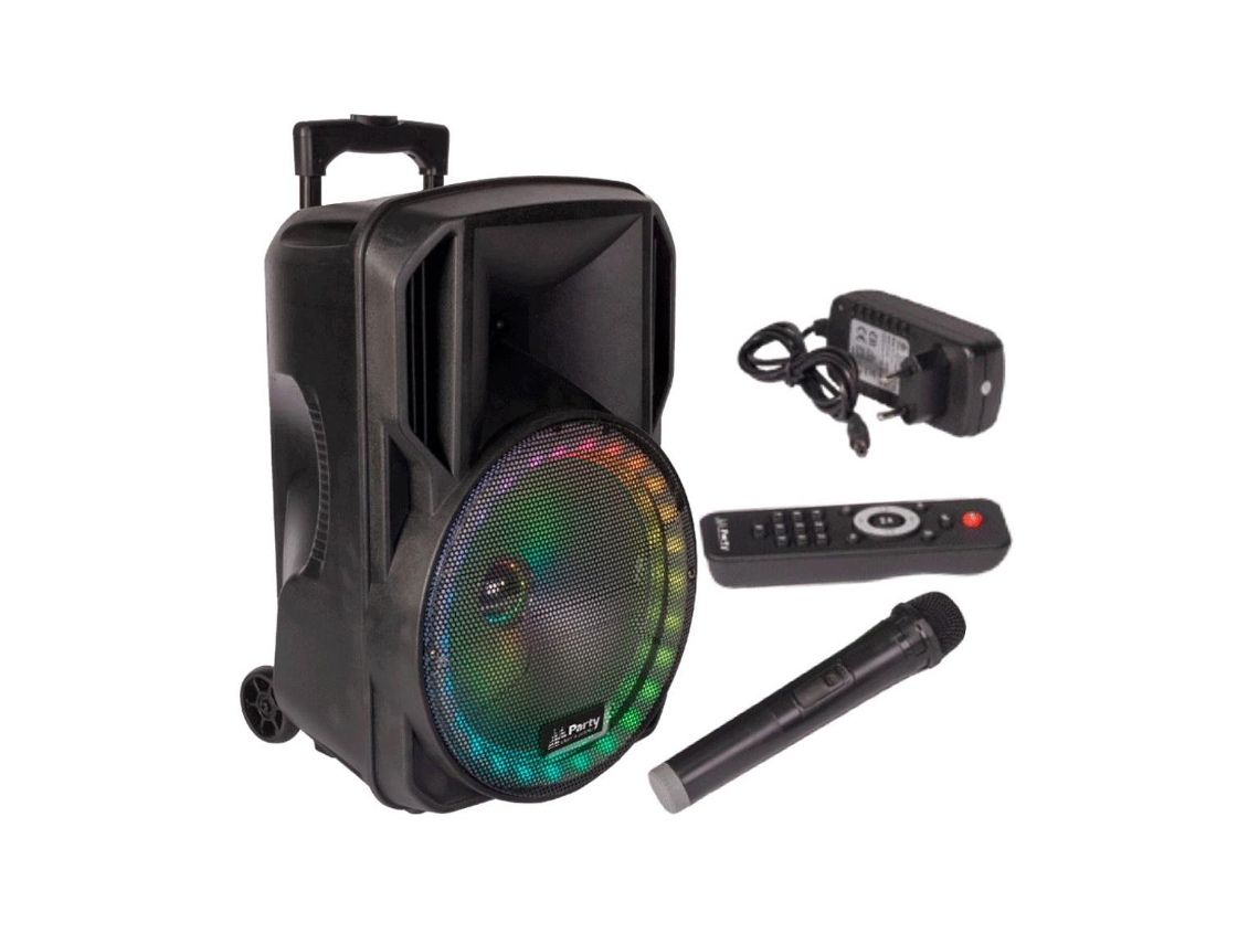 Coluna Amplificada 12'' Usb/Fm/Bt/Sd/Bat Vhf Preta Party