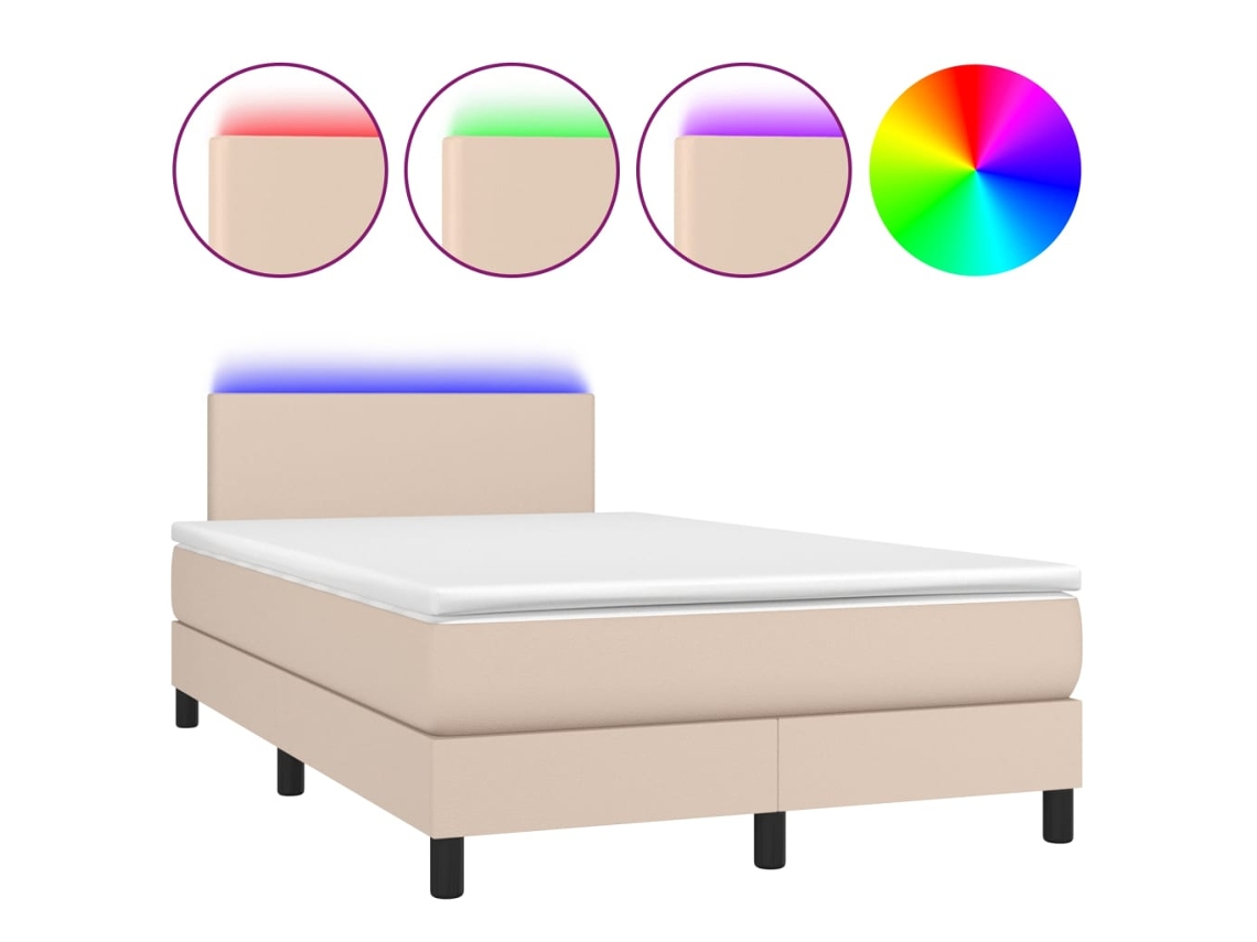 Box Spring Bed, Box Spring Beds Vidaxl Marrom Couro Artificial (120 X 200 Cm)
