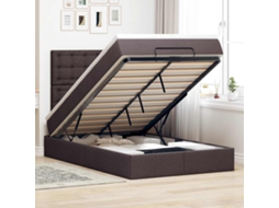 Vidaxl Estrutura De Cama Otomana Com Colchão 120x190cm Castanho Escuro