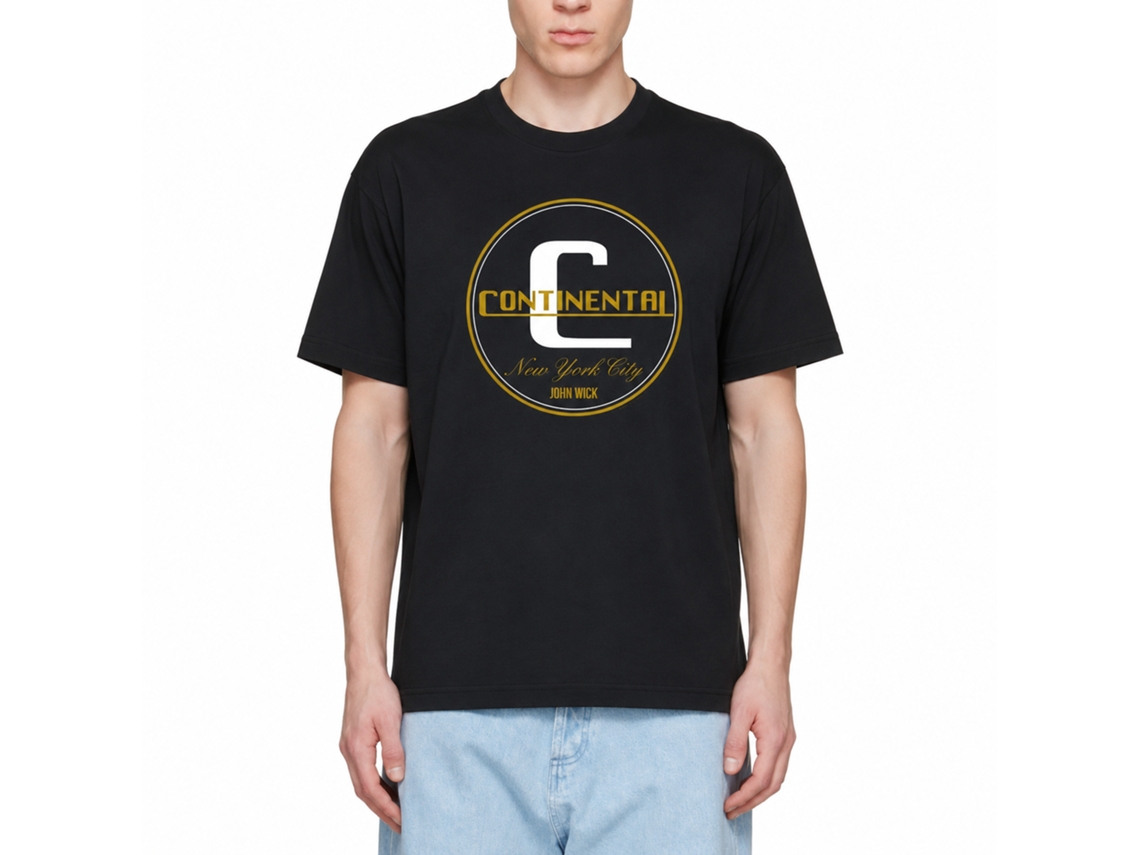 Rockinstone John Wick Continental Duotone Circle Black Adult T-shirt Size:s