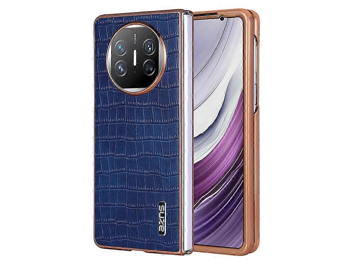Capa De Celular Azns Com Moldura Galvanizada E Textura De Crocodilo Com Cobertura Total Para Huawei Mate X3/x5