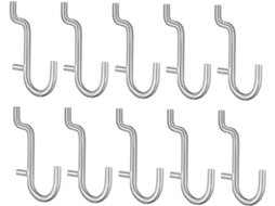 Conjunto De 10 Ganchos Aço Inoxidável Mobestech Para Painéis Perfurado