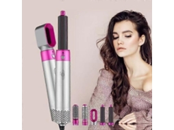 Pente Secador de Cabelo com Ar Quente Alcomtrue 5 em 1 Multifuncional Feminino Roxo Preto TAISHENGDA