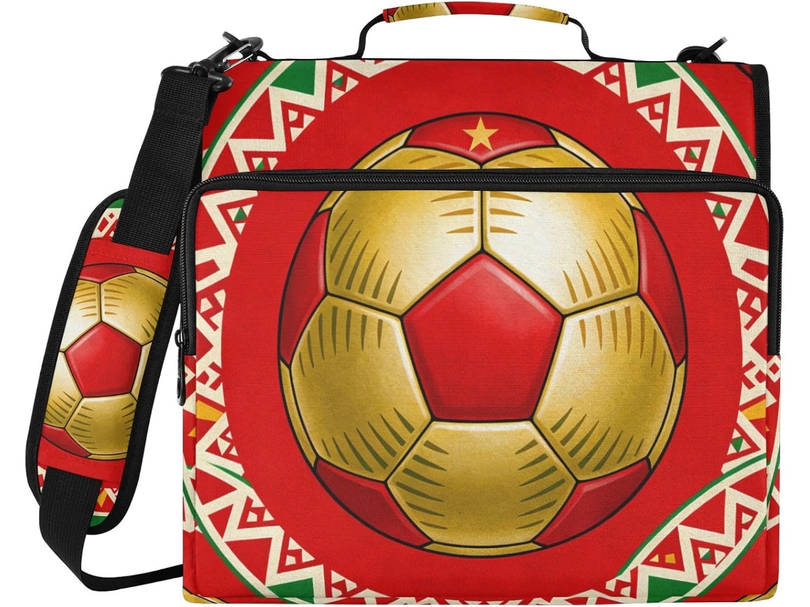 Juneteenth Pasta De Futebol 1, 5 Polegadas, 3 Argolas Com Fecho, Fácil De Transportar, Pasta Portátil, Adequada O