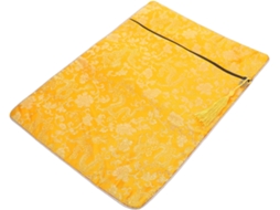 Bolsa Protetora Dupla Para Bíblia Homoyoyo, 24x34 Cm, Tecido Brocado Com Estampa De Dragão Amarelo, Organizador Para