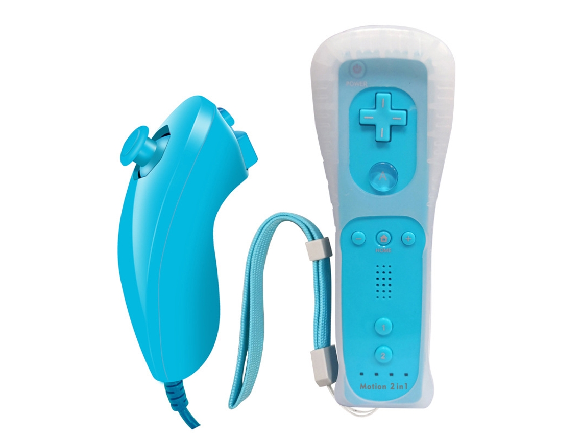 Controle De Jogo Para Wii, Com Alça Nunchaku, Capa De Silicone E Alça De Pulso (azul Claro) Cuich