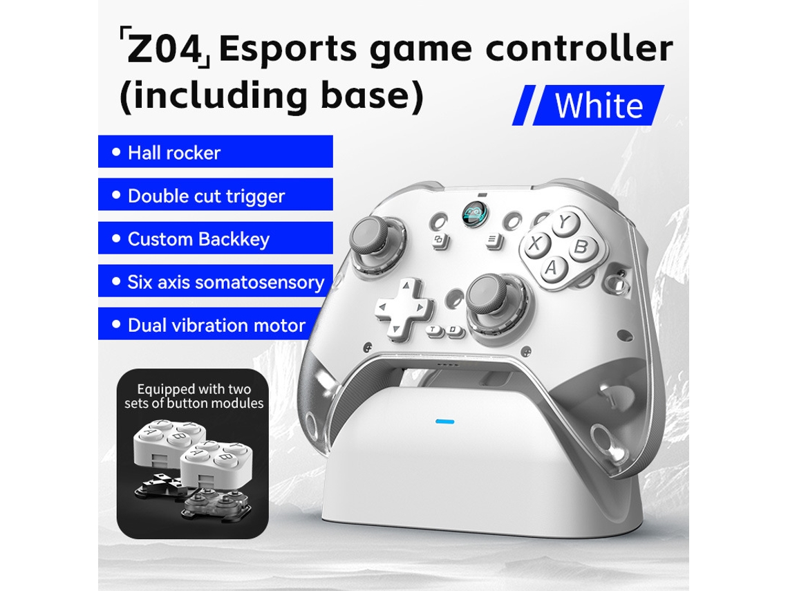Comando De Jogo Sem Fios Czhhmart Com Base De Carregamento Adequado Para Switch Pc Android Ios Branco