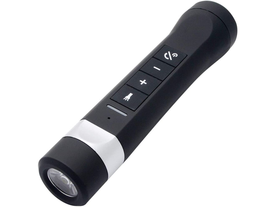 Multifuncional Portátil para Ciclismo Ao Ar Livre 4 em 1 Coluna Bluetooth RCDA + Lanterna + Rádio Fm + Banco de Potência Preto