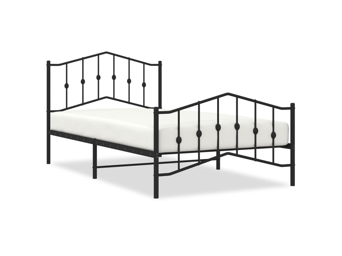 Estrutura de Cama com Cabeceira e Pés Metal Preto MAISON EXCLUSIVE 107x203 cm