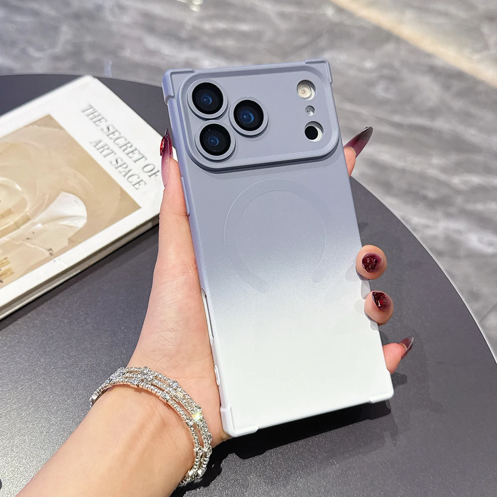 (cinza 16) Capa Magnética Para Celular Com Carregamento Sem Fio, Resistente A Choques E Quedas, Protege A Câmera.