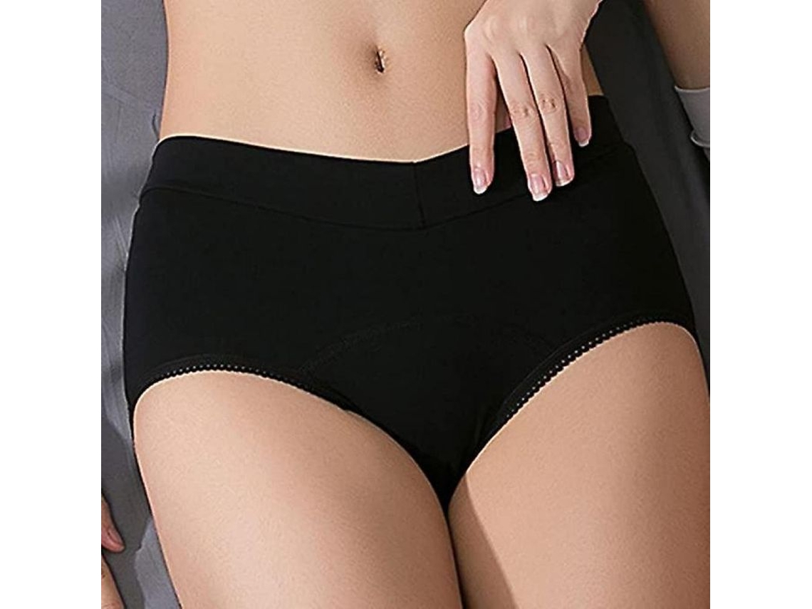 2026-roupa Interior De Algodão Absorvente Anti-fugas Para Incontinência Urinária E Menstruação Muv L Negro