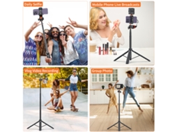 Palo Selfie Tripode Vrig Tp-16 140cm Com Cabeça Giratória E Suporte Para Telefones Câmera Ideal Para Vlog Gravação