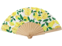 Éventail En Bois, Pliable Portable, En Polycoton Imprimé Citron, Ideal Para Decoração De Mariages De Fêtes.