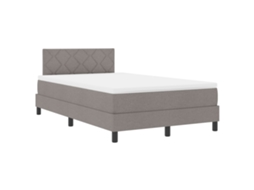 Conjunto 1 Cama Box Vidaxl Castanho-acinzentado Tecido (120 X 200 Cm)