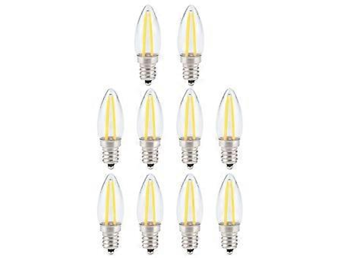 10 Peças E12 Filamento Longo Lâmpada Led Pequena Regulável 1,5 W Ac110 V Para Iluminação Residencial Brilvibera