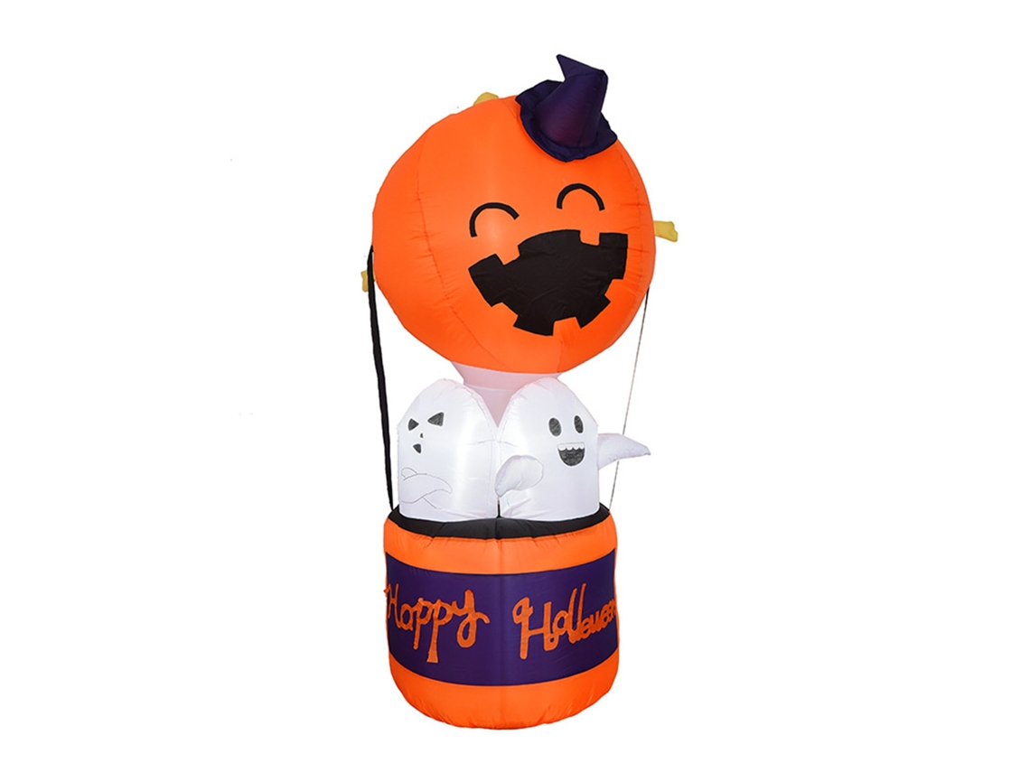 Mali balão de Ar Quente Halloween Abóbora Fantasma com Luz 80x80x180cm para Jardim Externo