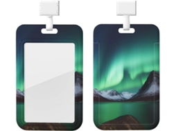 Porta Crachá À Prova D Água Com Cordão Aurora Boreal Trabalho, Secretária, Médicos E Enfermeiros
