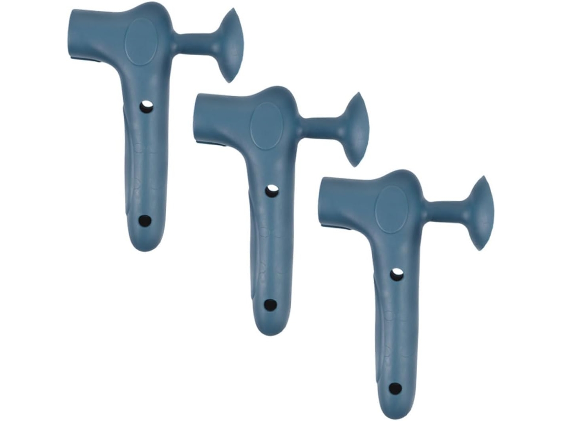 Shineofi Conjunto De 3-protetores Maçaneta Silicone Azul Com Ventosa, Proteção Contra Colisões Em Casa E No Escritório