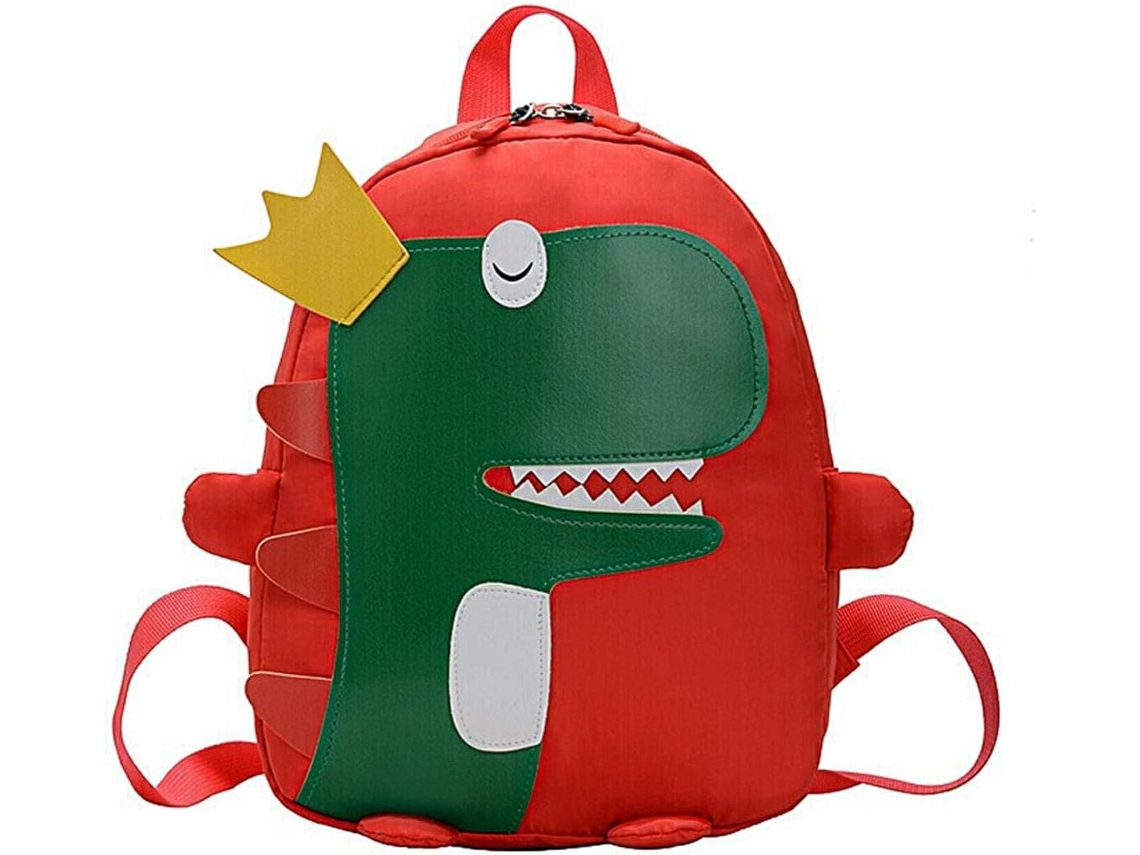 Mochila De Dinossauro Para Crianças - Saco Escolar Divertido - Vermelho