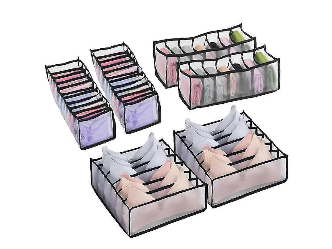 Organizador De Gaveta Para Roupas Íntimas Com 6 Peças, Caixa De Armazenamento Dobrável, Gaveta De Grande Capacidade. Olysi Shop