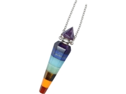 Colar Com Pingente De Óleo Essencial Para Aromaterapia Em Cristal Hexagonal Colorido, Frasco