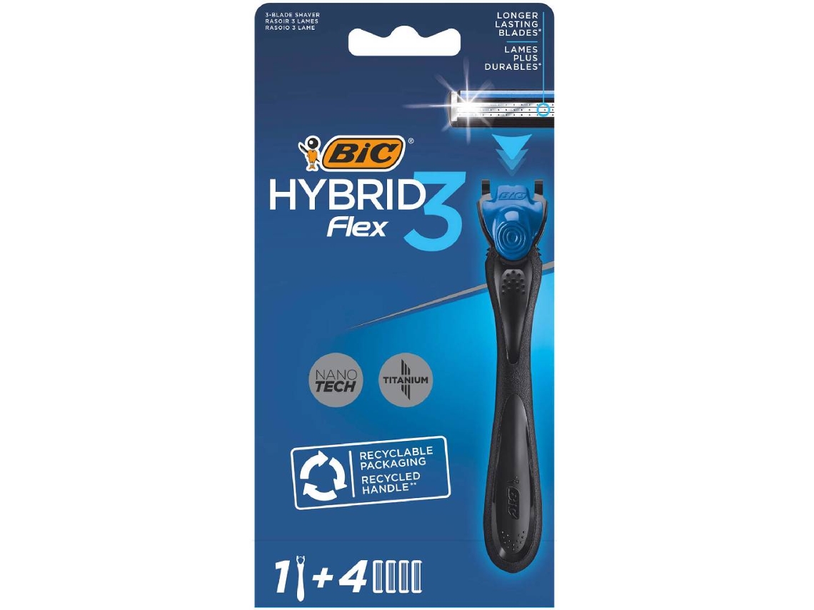 Conjunto Hybrid Flex 3 Cabo e 4 Recargas BIC emb. 1 un