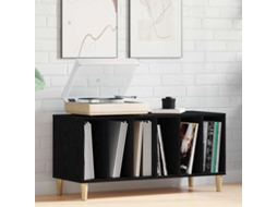 Vidaxl Armário Para Discos De Vinil Carvalho Preto 100 X 38 X 48 Cm
