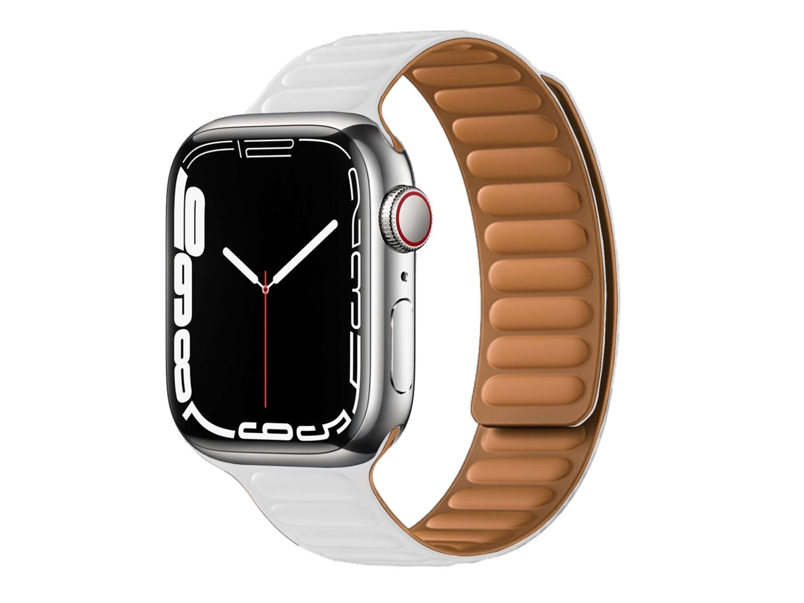 Bracelete Pulseira Magnética de Forte Conexão para Apple Watch Series 8 45Mm Branco