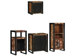 Conjunto de Móveis para Banheiro 4 Pcs Madeira Reforçada Sólida MAISON EXCLUSIVE