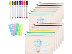 Mochila De Tecido 12 Unidades - Cosméticos Em Tecido - Cofre De Tecido - Pintura Ao Ar Livre - Canvás - Fechamento Com Corda - 4 Pastéis De Pintura/8