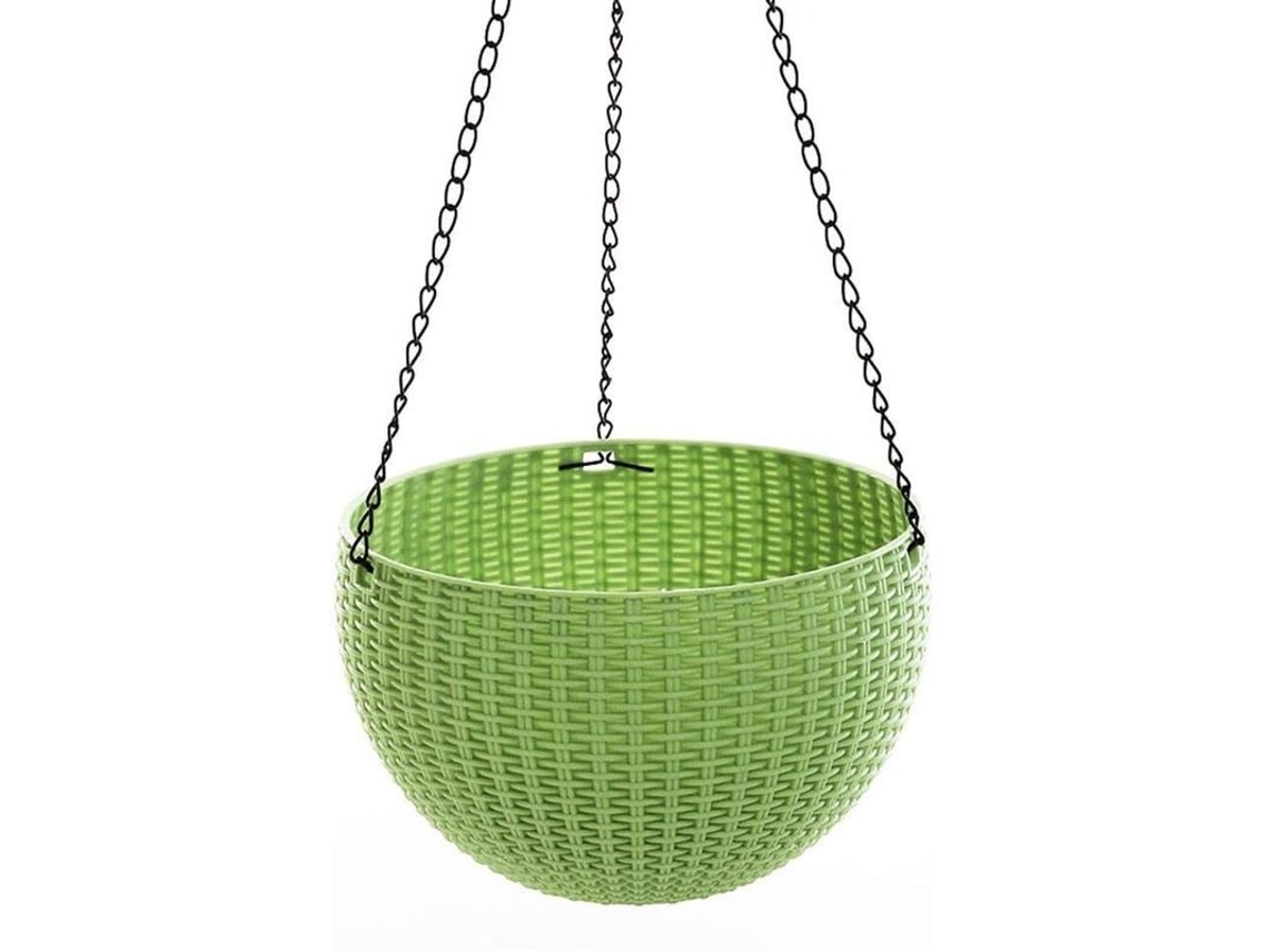 Vaso de Parede em Resina com Design de Rattan para Plantas | S/MARCA