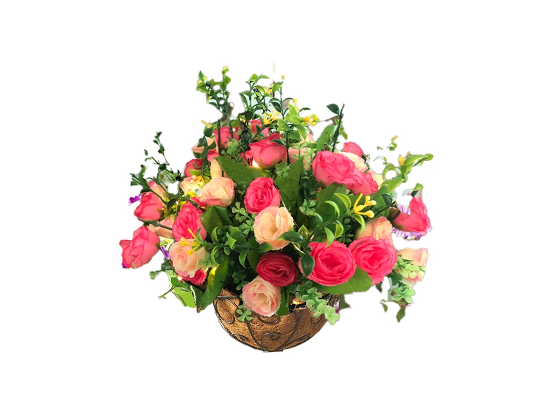 Arranjo de Flores em Cesto Suspenso de Hibisco LAXISCREED para Interior e Exterior