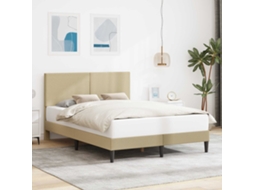 Vidaxl Estrutura Da Cama Com Cabeceira Cinza Verde Claro 140 X 200 Cm