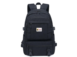 Mochila Escolar com Porta USB, Nylon Amarelo, 20-35L VISTA