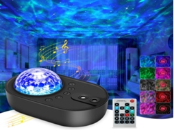 Lurelia Projetor Galáxia Com Coluna Bluetooth, Controlo Remoto, Led, Ondas Do Mar, Céu Estrelado, Som Integrado