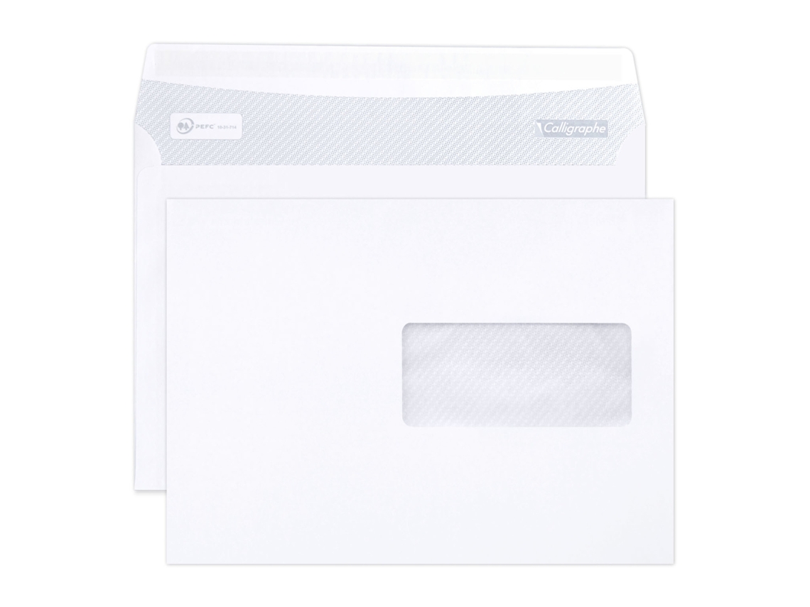 Envelope Autoadesivo 162X229 Janela 45X100 20/62 CALLIGRAPHE X500