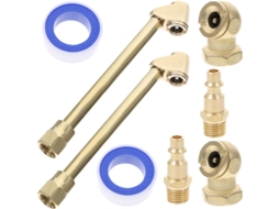 Kit Com 2 Mandris De Inflação Pneumática De Cobre De 1/4" Com Conexão Rápida.