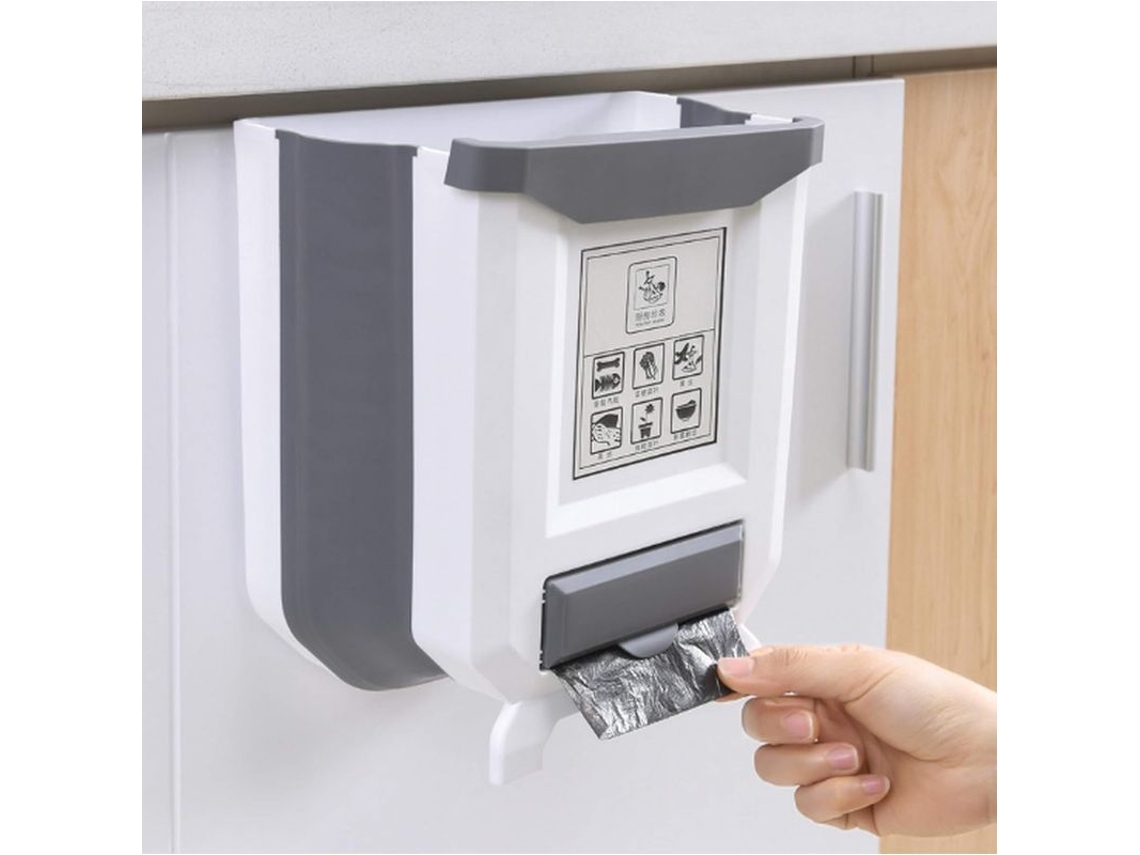 2026 lixeira Colapsável de Cozinha Montada na Parede para Lar, Escritório, Banheiro, Quarto, Carro 24x16x25cm Branco