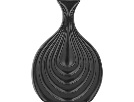 Vaso Decorativo Thapsus (Preto - Cerâmica - 4x18x25 cm)