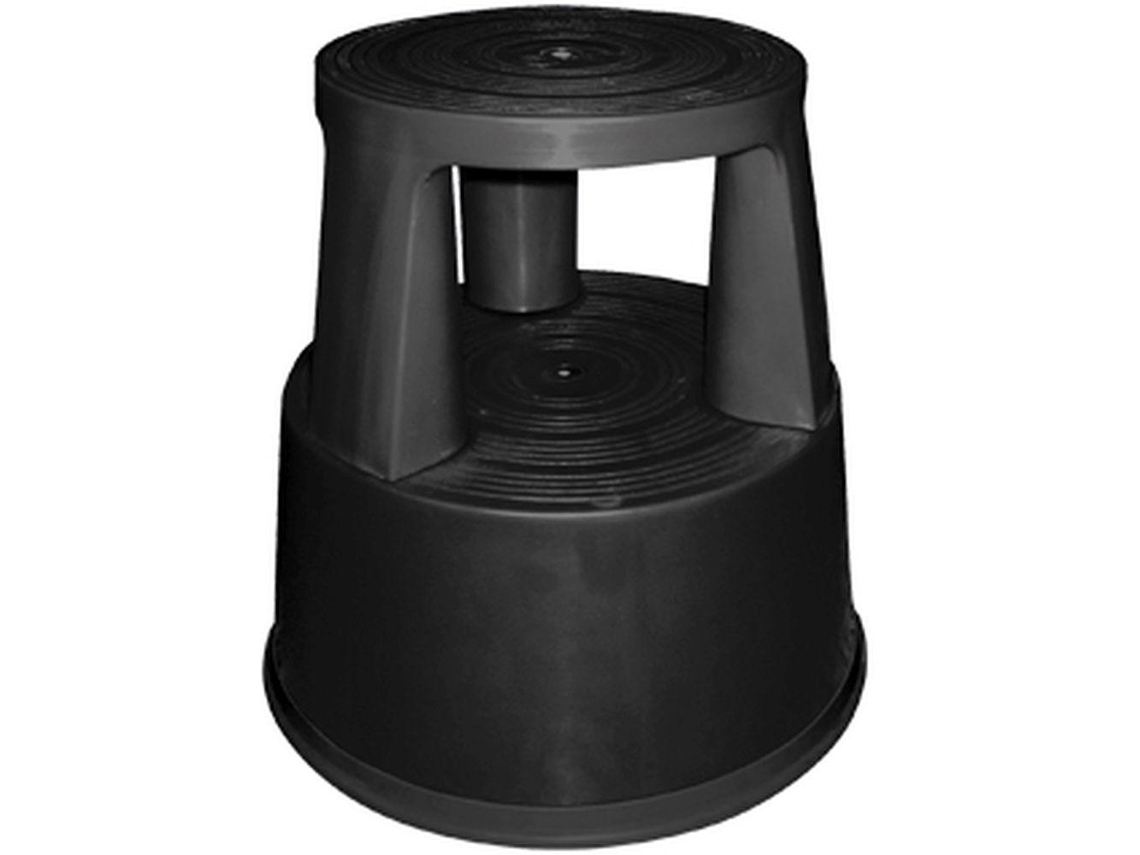 Tamborete Q Connect com Rodas Retracteis Preto