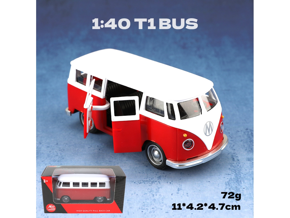 Modelo em Miniatura de Ônibus Clássico Retrô em Escala 1/38. MDUG